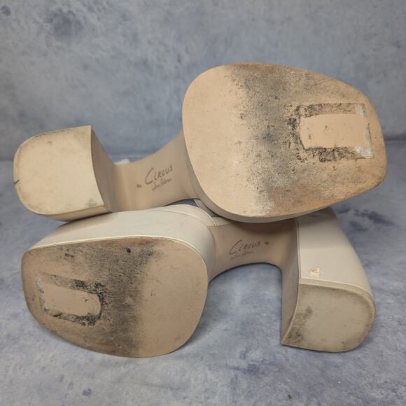 Circus by Sam Edelman Bailey Ankle Strap Platform Pumps in Vanilla Bean, Size 8 - Picture 10 of 12